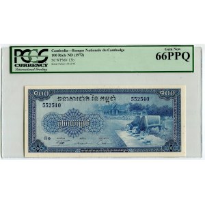 Cambodia 100 Riels 1972 (ND) PCGS 66PPQ