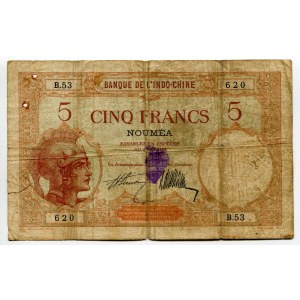 French Indochina 5 Francs 1927 (ND)