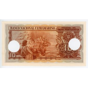 Portuguese India 10 Rupias 1945 Cancelled Note