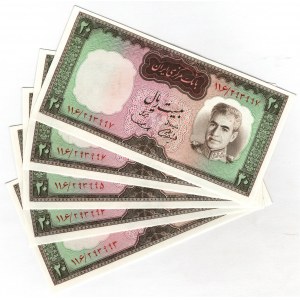 Iran 5 x 20 Rials 1969 AH 1348