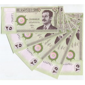 Iraq 5 x 25 Dinars 2001 With Consecutive Numbers