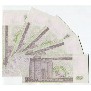 Iraq 5 x 25 Dinars 2001 With Consecutive Numbers