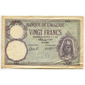 Algeria 20 Francs 1941