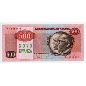 Angola 500 Novo Kwanza on 500 Kwanzas 1987 (ND) Overprint