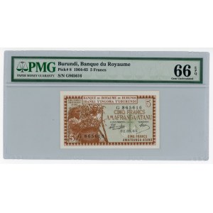 Burundi 5 Francs 1964 - 1965 (ND) PMG 66 EPQ