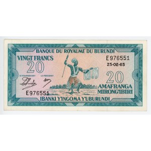 Burundi 20 Francs 1965