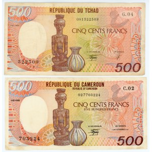Central African States 2 x 500 Francs 1986 - 1990