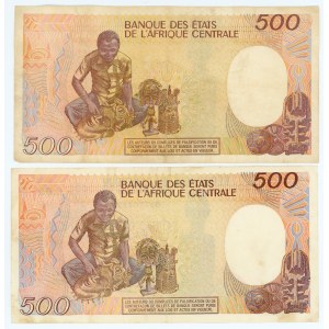 Central African States 2 x 500 Francs 1986 - 1990