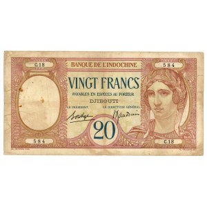 French Somaliland 20 Francs 1928 (ND)