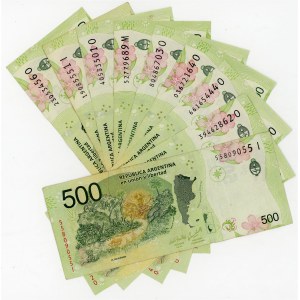 Argentina 9 x 500 Pesos 2016 - 2021 (ND)