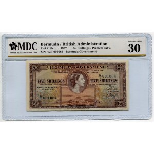Bermuda 5 Shillings 1957 MDC 30