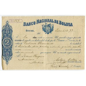 Bolivia Banco Nacional de Bolivia Bill of Exchange 1900