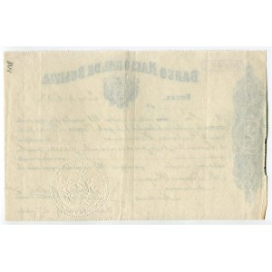 Bolivia Banco Nacional de Bolivia Bill of Exchange 1900