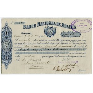Bolivia Banco Nacional de Bolivia Bill of Exchange 1908