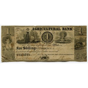 Canada Upper Canada Toronto Agricultural Bank 1 Dollar / 5 Shillings 1836