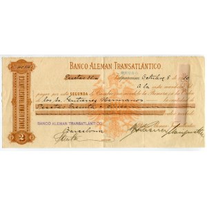 Chile Banco Aleman Transatlantico Bill of Exchange for 35 Pesetas 1910