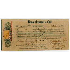Chile Banco Espanol del Chile Bill of Exchange for 6235 Pesetas 1916