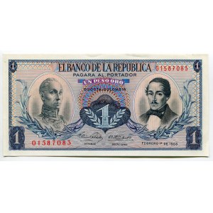 Colombia 1 Peso Oro 1968