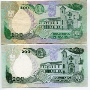 Colombia 2 x 200 Pesos Oro 1984 - 1991