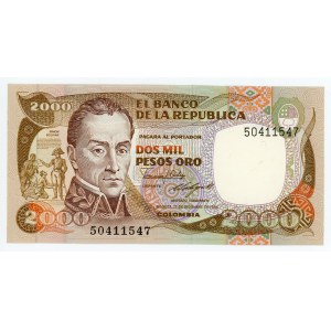 Colombia 2000 Pesos Oro 1985
