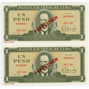 Cuba 2 x 1 Peso 1981 Specimen
