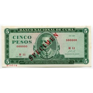 Cuba 5 Pesos 1967 Specimen