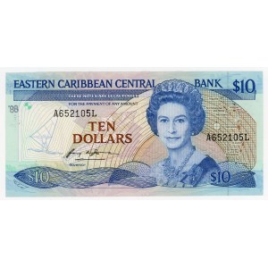 East Caribbean States St. Lucia 10 Dollars 1988 (ND)