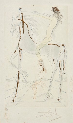 Salvador Dali ( 1904 - 1989 ), z serii Cantique des Cantiques: The Beloved is as Fair as a Company of Horses - Ukochana jest piękna jak kompania koni, 1971