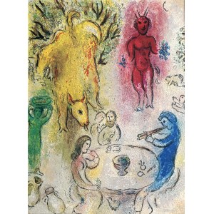 Marc Chagall ( 1887 - 1985 ), Das Bankett des Pan aus dem Zyklus Daphnis und Chloe, 1977