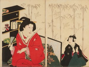 Toyokuni III Utagawa (1786 - 1864), Postacie dwóch kobiet - dyptyk, ~ 1860