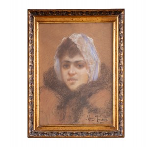 Maurycy Trębacz, Porträt eines Mädchens (Kopf), um 1902.