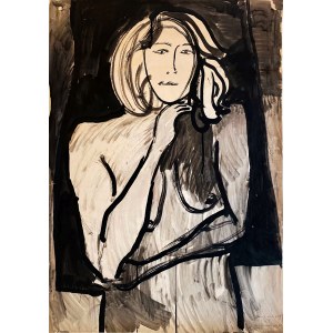 Ewa KURYLUK (b. 1946), Black self-portrait, 1964