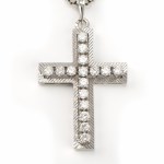 Necklace with diamond cross pendant