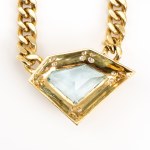 Collier mit Aquamarin- und Brillantbesatz