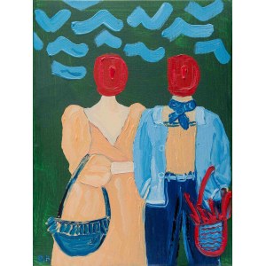 Agnieszka Brzezinska, Sisters with Handbags, 2022