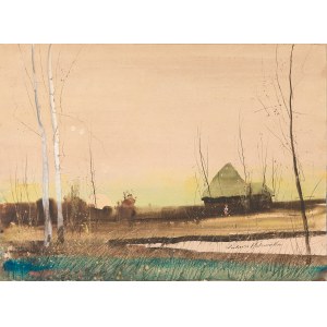 Julius Holzmüller (1876-1932), Cottages at Sunset