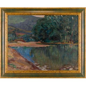 Stanislaw Zurawski (1889 - 1976), Landscape with a river, 1909