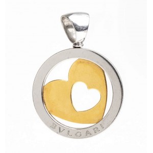 Tondo heart gold and steel Pendant - mark of BULGARI