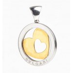 Tondo heart gold and steel Pendant - mark of BULGARI