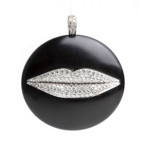 Diamond Jet gold lip motif pendant - ENIGMA by GIANNI BULGARI