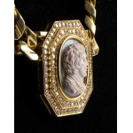 Gold necklace with agate cameo - signed BULGARI