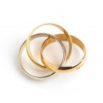 Three colours of gold crossed rings model TRINITY by Le Must De Cartier - signed CARTIER
