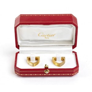 Pair of cufflinks in yellow gold - mark of CARTIER