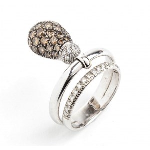 Gold ring with brown diamond pendant JOYFULL collection - mark of CHANTECLER