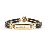 Men's gold diamond and rubber bracelet - mark of BARAKA'