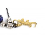 Mini grain sterling silver gold lapislazuli necklace - mark of POMELLATO, collection DODO