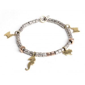 Mini grain sterling silver gold bracelet - mark of POMELLATO, collection DODO