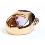 amethyst diamond rose gold band ring - mark of POMELLATO