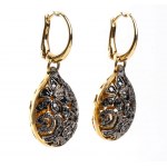 Pair of dangling diamond gold earrings - mark of POMELLATO