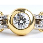 Diamond gold grumette link ring - mark of POMELLATO